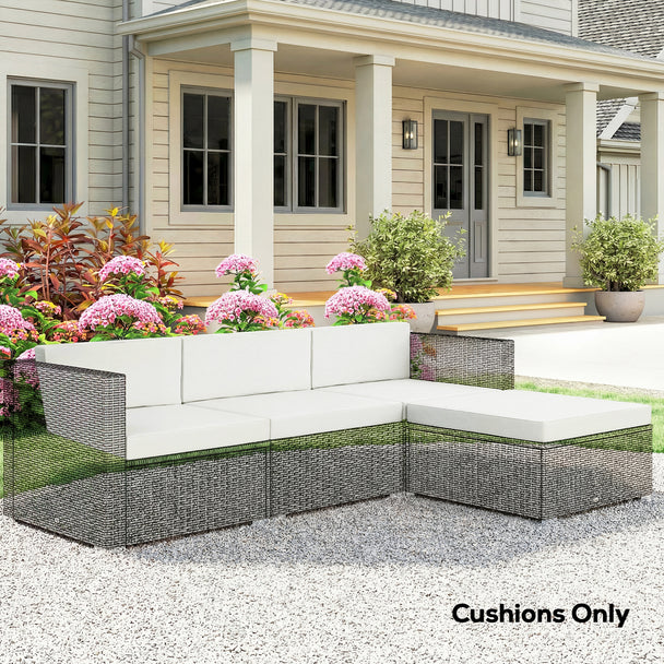 Cream 7-piece garden sofa cushion set – image 2