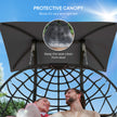 Double rattan egg chair with canopy – image 5