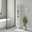Slim 180 cm light grey bathroom cabinet – image 8