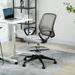 Vinsetto 100-120cm Draughtsman Office Chair, with Footrest - Light Grey – view 2