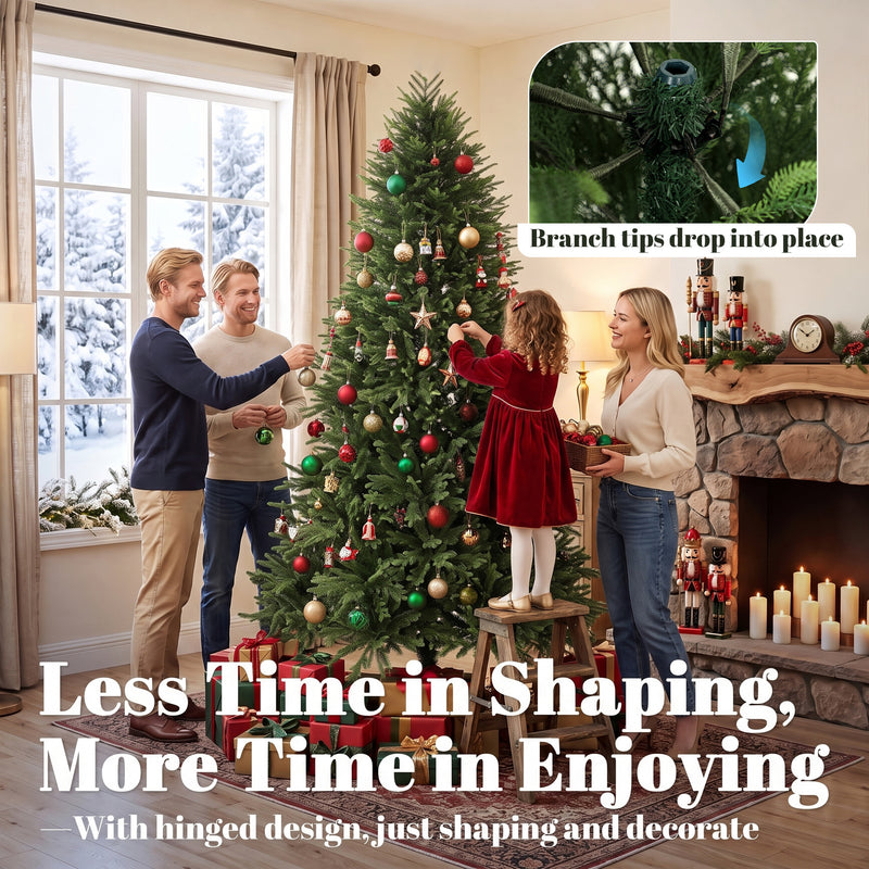 6ft Christmas tree with PE tips and fir wood base – image 6
