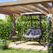 Double rattan egg chair with canopy – image 10