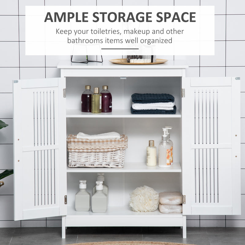 White bathroom floor cabinet – image 4