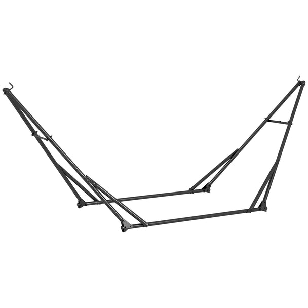 Outsunny Foldable Hammock Stand, Portable Hammock with Metal Frame, 2 in 1 Hammock Net Stand, Hammock Chair Stand with