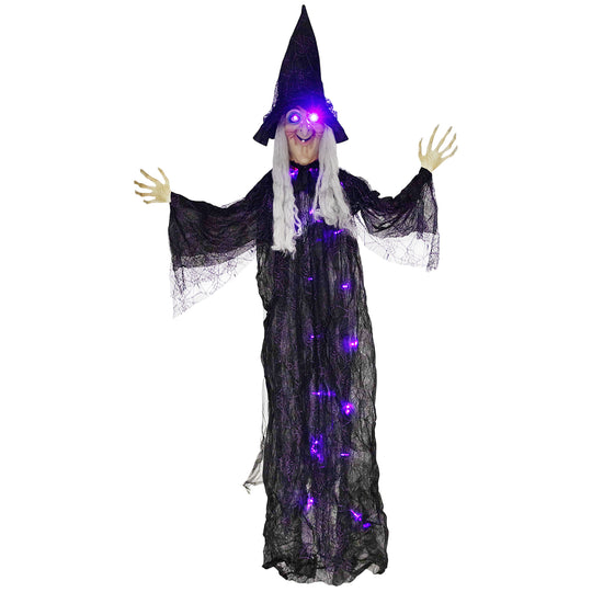 183cm Hanging Witch with Purple LED Lights & Sound – image 1 of 9