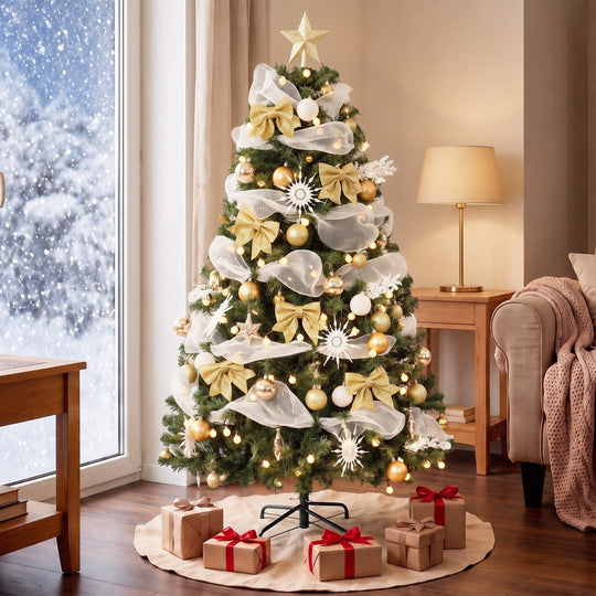 5ft pre-lit gold decorated Christmas tree – image 2