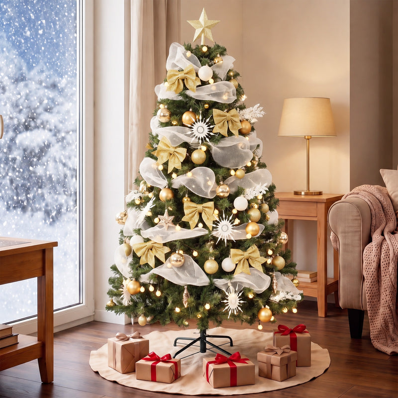 5ft pre-lit gold decorated Christmas tree – image 2