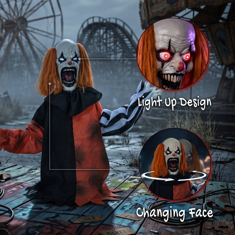 85cm Animated Face-Changing Clown with Glowing Eyes – image 6 of 9