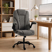 HOMCOM Office Chair, Ergonomic Desk Chair with Flip-up Armrest, Pocket Springs, Swivel Wheels, Adjustable Height, Dark – view 2