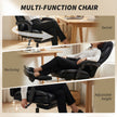 HOMCOM Adjustable Office Chair Reclining Computer Desk Chair with Footrest, Armrest, Casters, Black – view 6