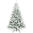 6ft flocked Christmas tree with snow-kissed moulded branches on a metal stand