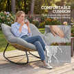 Outsunny Indoor Outdoor Rocking Chair, Oversized Rocking Egg Chair with Cushion for Living Room, Garden, Patio, Light – view 5