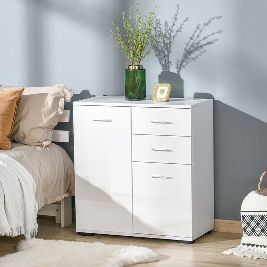 White high gloss sideboard 71 cm – image 2