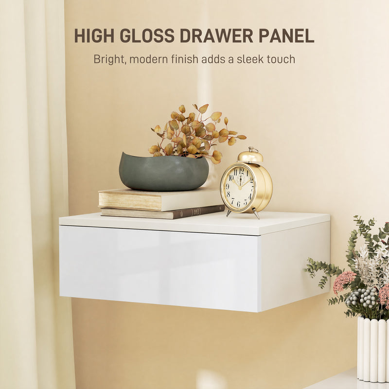 High gloss floating bedside tables – image 6