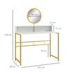 105 cm white and gold dressing table – image 3