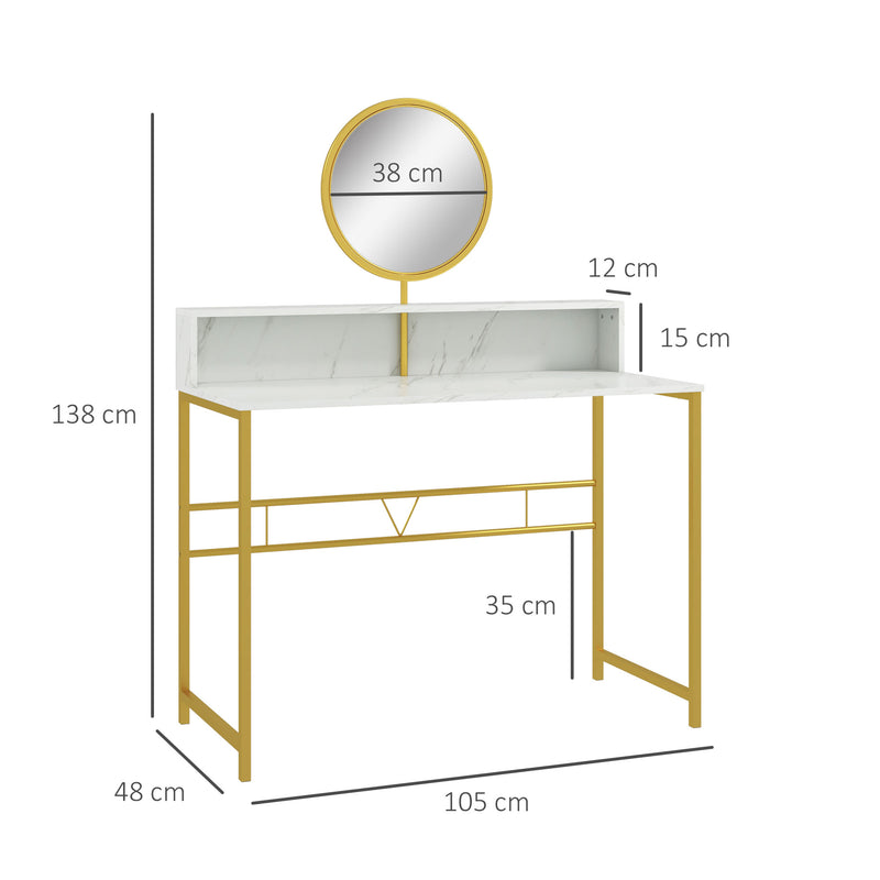 105 cm white and gold dressing table – image 3