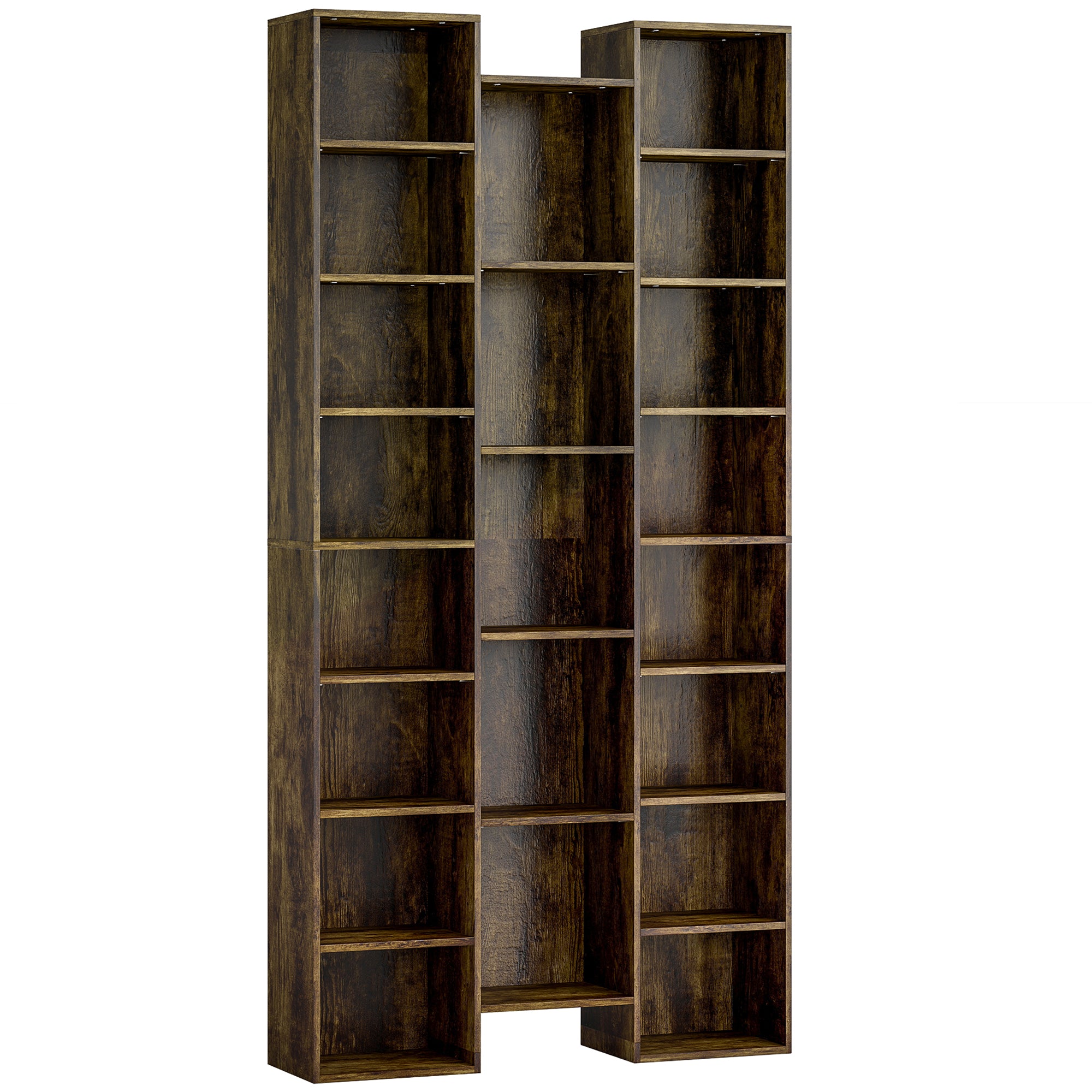 21-Compartment Bookshelf - Brown