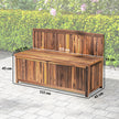 Outsunny Wood Storage Bench for Patio Furniture, Outdoor Garden Seating Tools, Brown – view 3