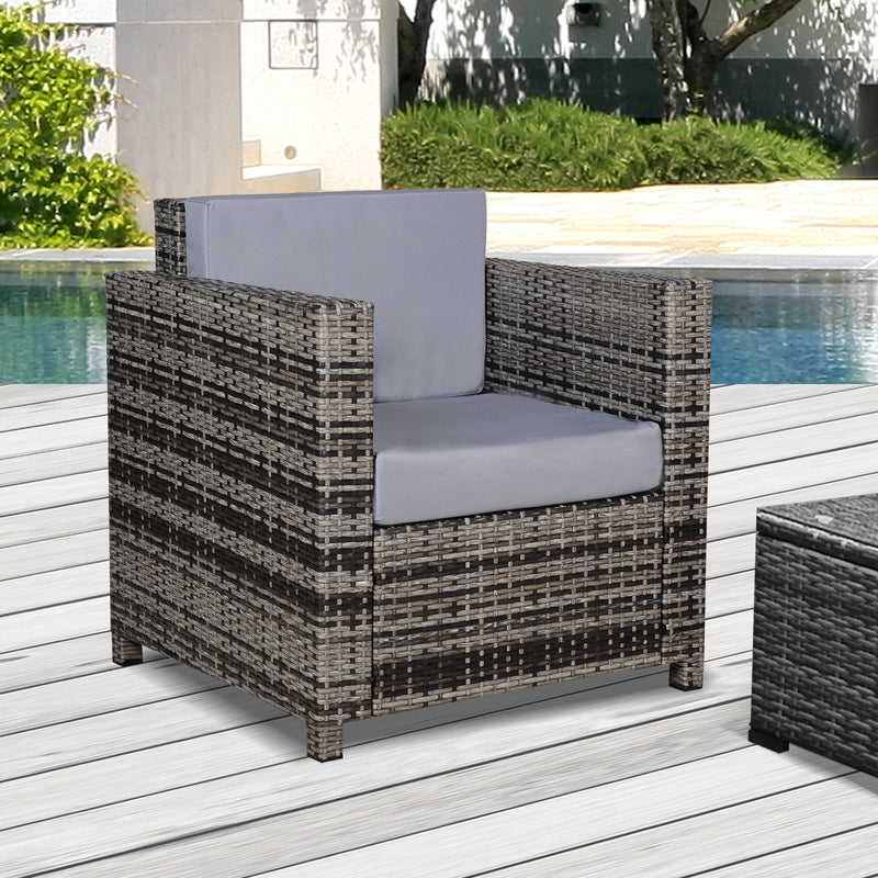 Mixed grey rattan armchair – image 2