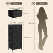 HOMCOM Chest of Drawers, Dresser with 4 Fabric Drawers, Tall Storage Unit with 4 Pockets and 2 Hooks, Steel Frame, Black – view 3
