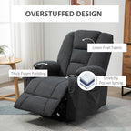 HOMCOM Electric Riser Recliner Armchairï¼ Oversized Chair with Cup Holder & Side Pockets for Elderly in Living Room, Charcoal Grey