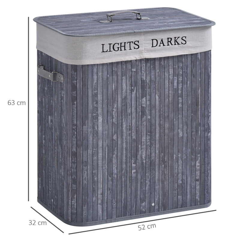 100L grey laundry hamper – image 3