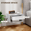 HOMCOM Set of Two Floating Bedside Tables - White – view 6