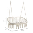 Outsunny Hanging Hammock Chair Cotton Rope Porch Swing with Metal Frame, Large Macrame Seat for Patio, Garden, Bedroom – view 3