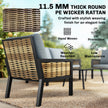 Outsunny 4 Seater Rattan Garden Furniture Set with 2 Armchairs, Loveseat, Coffee Table, Garden Sofa Set with Cushions – view 4