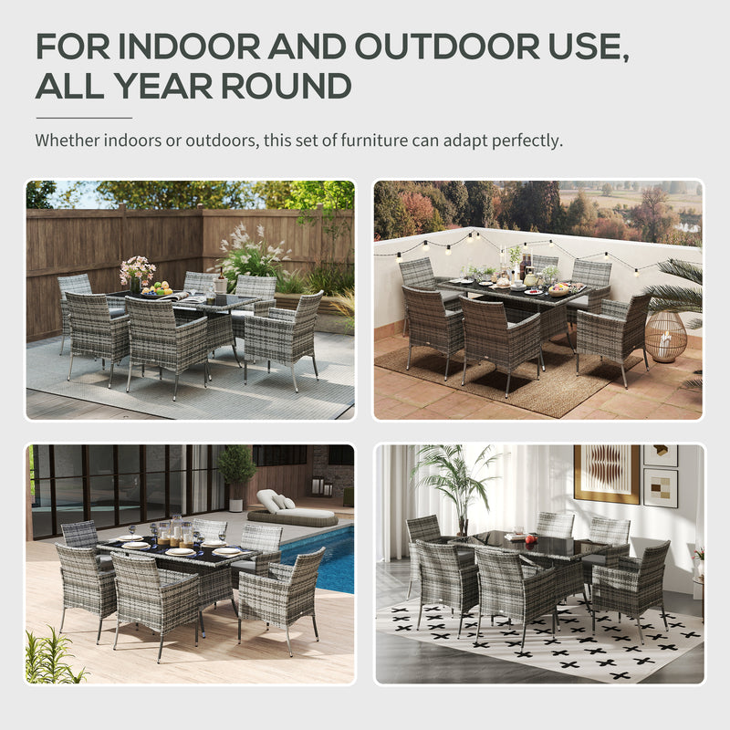 Grey 6-seater rattan dining set – image 4