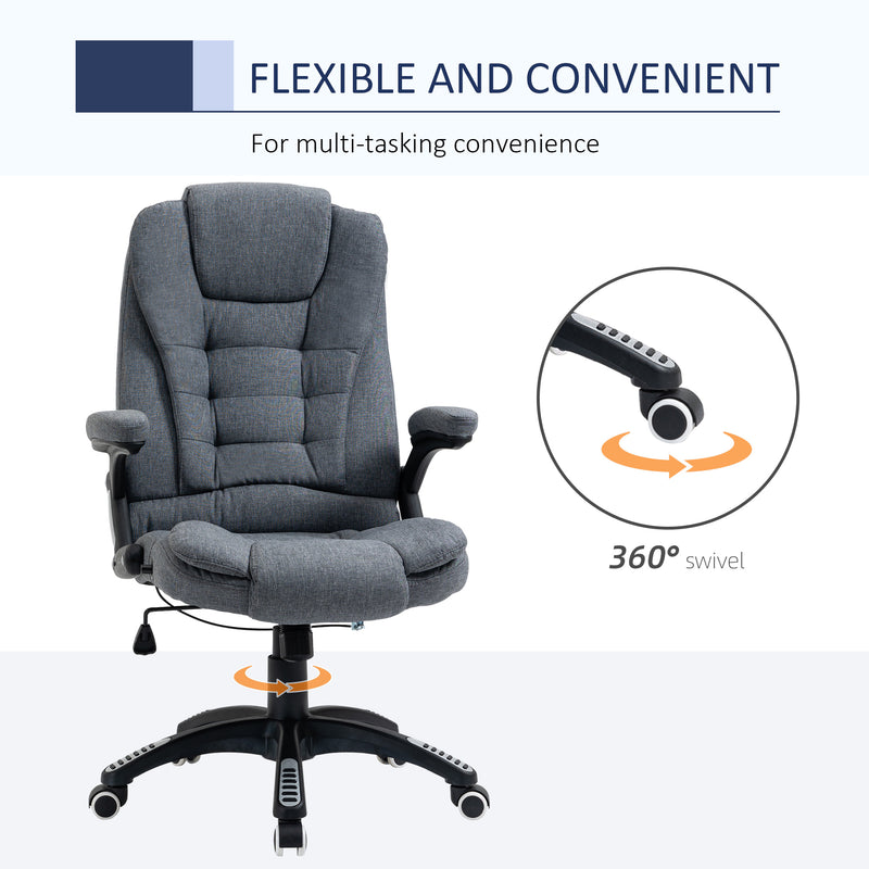 Linen-feel reclining office chair – image 7