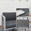 Outsunny Garden Sofa, All-Weather Garden Single Sofa with Removable Cushions, Metal Frame Outdoor Furniture for – view 4