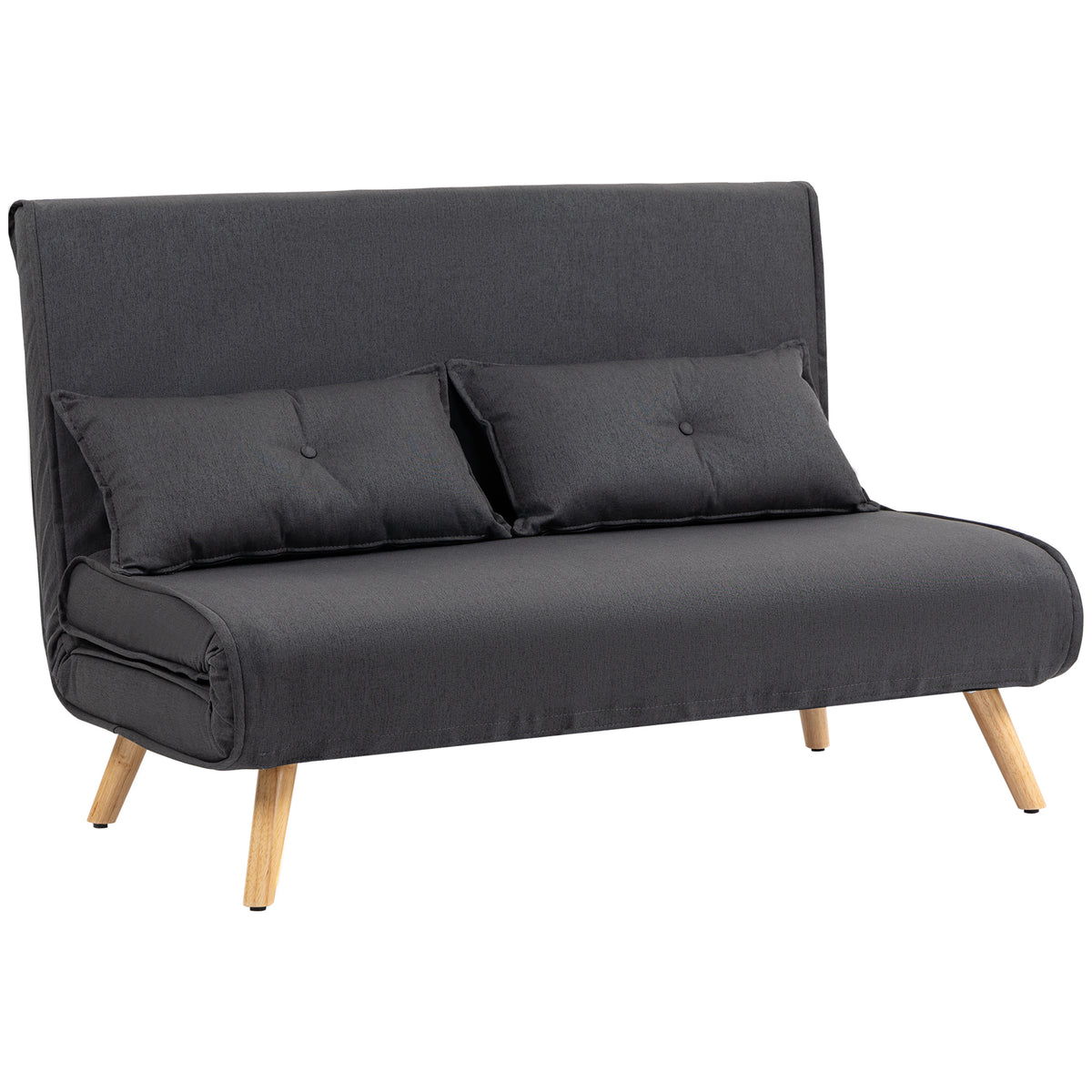 120 cm Click-Clack Sofa Bed with 5-Position Back – Charcoal Grey