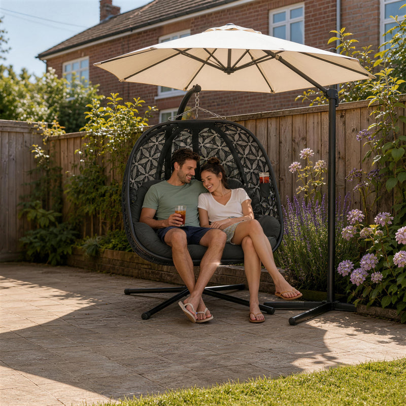 Double hanging egg chair – image 2