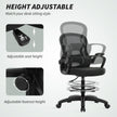 Vinsetto Drafting Chair with Adjustable Footrest, Ergonomic Mesh Office Chair with Lumbar Support, Adjustable Height – view 4