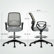 Vinsetto 100-120cm Draughtsman Office Chair, with Footrest - Light Grey – view 3