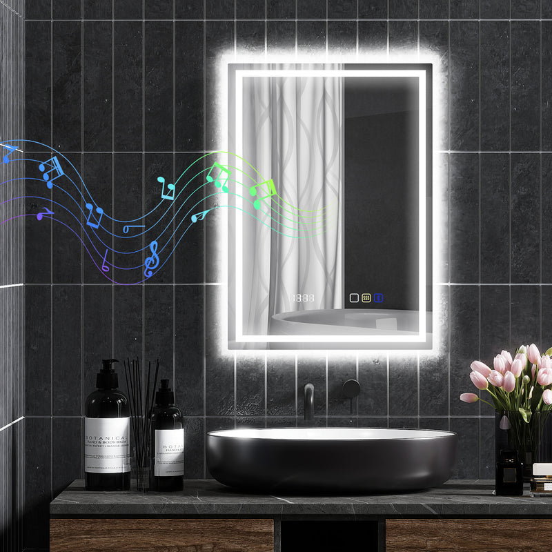 50 x 70 cm LED mirror with clock – image 10
