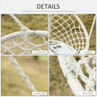Outsunny Hanging Hammock Chair Cotton Rope Porch Swing with Metal Frame, Large Macrame Seat for Patio, Garden, Bedroom – view 6