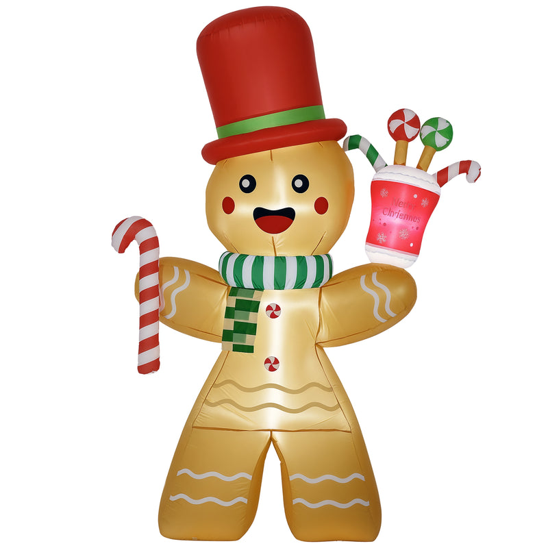 7.5ft Gingerbread Man Christmas Inflatable on a white background