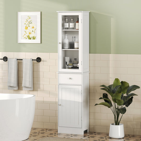 Tall slim white bathroom cabinet – image 2