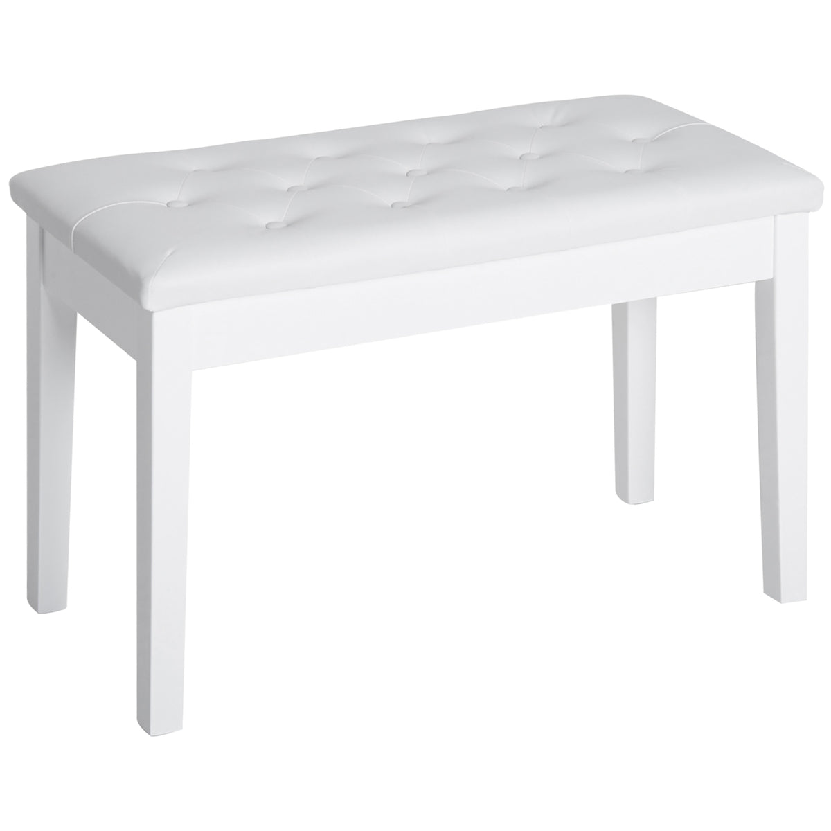 76 cm Faux Leather Piano Bench with Storage – White