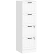 HOMCOM 4 Drawer Filing Cabinet with Lock, Office Storage Cabinet with Adjustable Hanging Bars for A4 Letter Size Files