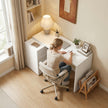 HOMCOM L Shaped Computer Desk with 3 Drawers, 163 x 39 cm Corner Desk, Thick Tabletop, Office Table, White Wood Effect – view 8