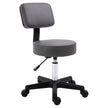 Grey salon stool with backrest – image 10