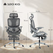 HOMCOM Ergonomic Office Chair, High Back Mesh Desk Chair, Grey – view 3