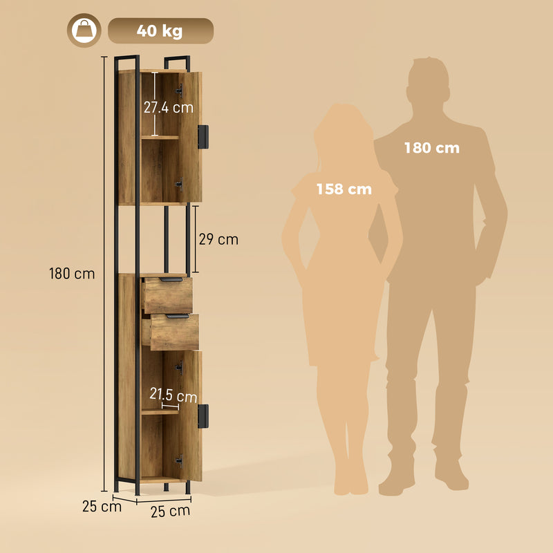 Slim industrial tall cabinet – image 3