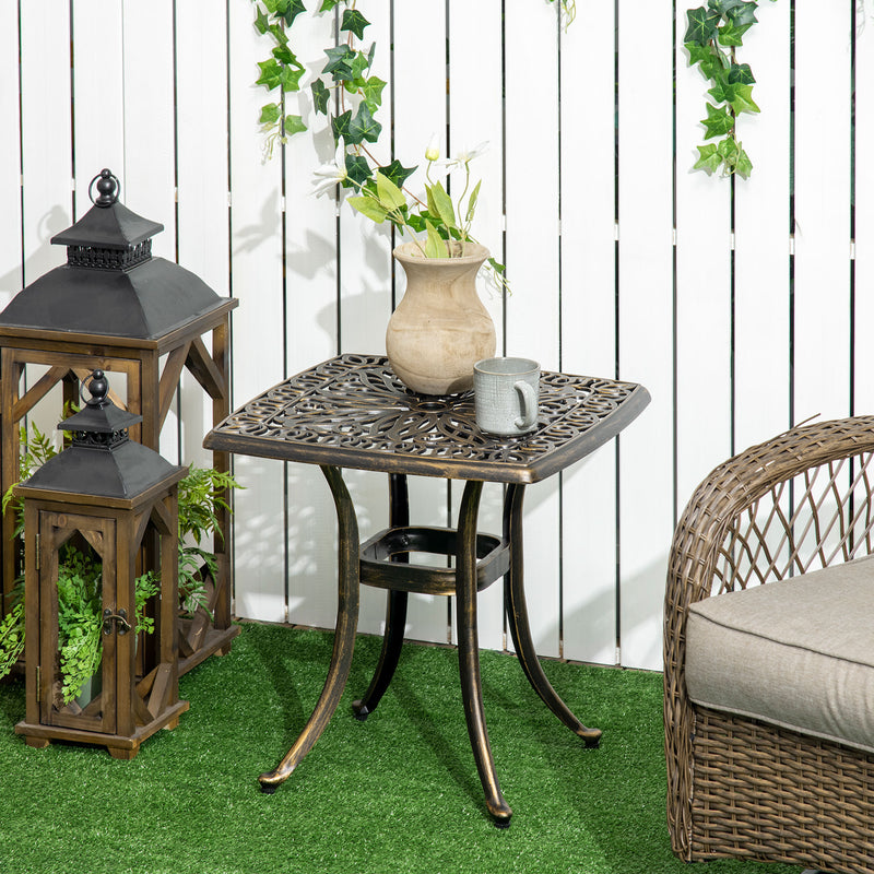 Bronze square side table – image 2