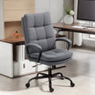 HOMCOM Double Padded Linen-Look Office Chair - Charcoal Grey – view 10