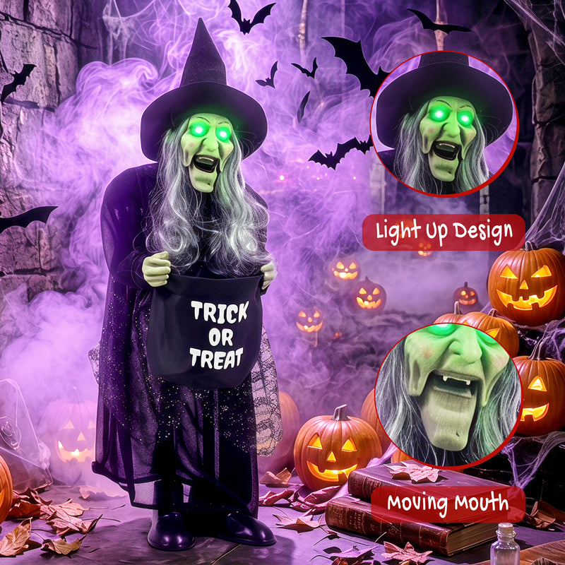 94cm Animated Witch with Moving Mouth & Glowing Eyes – image 6 of 9