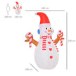 Size diagram of the 8ft snowman Christmas inflatable